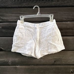 VINCE White Textured Shorts